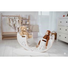 Kids Town 2'si 1 Arada Montessori Ahşap Tahterevalli ve Masa Sandalye Seti-Güvenli ve Eğitici Mobilya (Mdf)