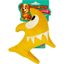 Petzzdogs Shark Sesli Dayanıklı Peluş Köpek Çiğneme Oyuncağı Sarı 16X14 cm