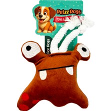 Petzzdogs Kırpık Sesli Dayanıklı Peluş Köpek Çiğneme Oyuncağı Kahverengi 16X14 cm