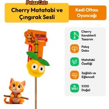 Petzzcats Cherry Matatabi ve Çıngırak Sesli Kedi Oltası Oyuncağı Sarı 42 cm