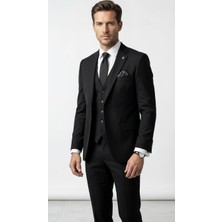 Plus Scorpion Erkek 3 Parça Slim Fit  Takım Elbise –klasik Likralı Kumaş, Tek Düğme, Çift Yırtmaçlı Modern Kesim (Ceket Yelek Pantolon)