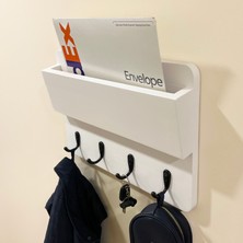 WoodHaus Ahşap Antre Organizer – 4 Kancalı Duvar Anahtarlık & Askılık | Portmanto | Doğal Ahşap