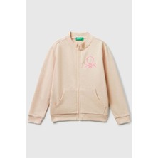 Benetton Bebe Fermuarlı Hırka Kız Çocuk Açık Pembe 1-6 Yaş