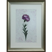 E38 El Işçiliği Ebru Zeminli Karanfil  Ebru Tablo 55*41 CM-6470