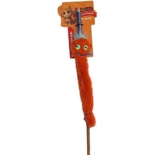 Petzzcats Zobi Matatabi ve Çıngırak Sesli Kedi Oltası Oyuncağı Turuncu 42 cm