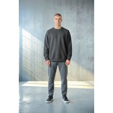Black Steel Bisiklet Yaka Selanik Ördü Sweatshirt