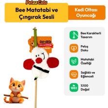 Petzzcats Bee Matatabi ve Çıngırak Sesli Kedi Oltası Oyuncağı Beyaz 42 cm