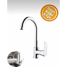 Sdk NO:203 Damla Uzun Kuğu Eviye Bataryası Krom Uzun Kuğu