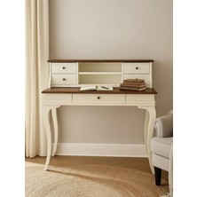 Gazzini Furniture Regis Rustik Still Raflı Ahşap Çalışma Masası 80X125