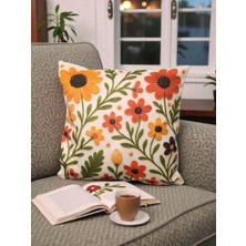 froyalife Nakış Desenli Dijital Baskı Çift Taraflı Kırlent Kılıfı 40X40 cm 2 Adet Fermuarlı