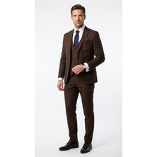 Plus Scorpion Erkek 3 Parça Slim Fit  Takım Elbise –klasik Likralı Kumaş, Tek Düğme, Çift Yırtmaçlı Modern Kesim (Ceket Yelek Pantolon)