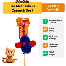 Petzzcats Bee Matatabi ve Çıngırak Sesli Kedi Oltası Oyuncağı Mavi 42 cm