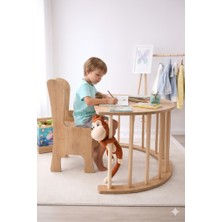 Kids Town Sincap 3'lü Pikler Halkası Montessori Aktivite ve Oyun Masası, Kaydıraklı Tırmanma Seti ve Sandalye
