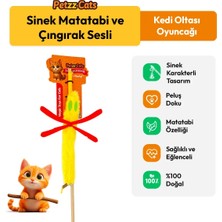 Petzzcats Sinek Matatabi ve Çıngırak Sesli Kedi Oltası Oyuncağı Sarı 42 cm
