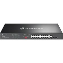 SHN Tp-Link Omada 16 Port DS1018GMP 10/100/1000 2x Sfp Poe Switch (250W) (Siyah Çelik Kasalı)