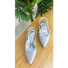 Ventes 1203201Z Simli Önü Kapalı Sivri Burun Kısa Topuklu Abiye Ayakkabı