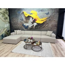 Erduran Mobilya Monza 4 Modül Uzanmalı Zero 03 Leke Tutmaz Kumaş Köşe Koltuk Takımı