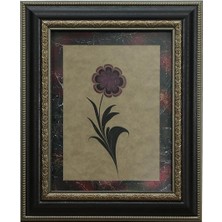 E38 El Işçiliği Yonca Yaprağı Ebru Tablo 42*34 CM-6463