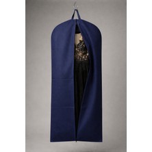 Farilas Global Lacivert Renk Çift Kulplu Abiye Elbise Koruma Kılıfı – Kalın Diş Fermuarlı, Nonwoven Kumaş, 160X60 cm