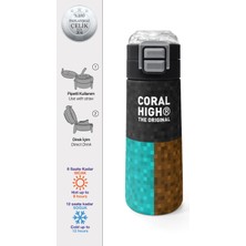 Coral High Kids High Craft Desenli Pipetli ve Direkt Içim Çelik Termos 500 ml 38116