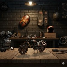 Eski Yeni Antik Metal El Işçiliği Motorsiklet Büyük Boy