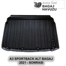 Elorcar Audı A3 Sportback Alt Bagaj (8y) 2020 - Sonrası  3D Bagaj Havuzu