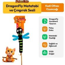 Petzzcats Dragonfly Matatabi ve Çıngırak Sesli Kedi Oltası Oyuncağı Siyah 42 cm