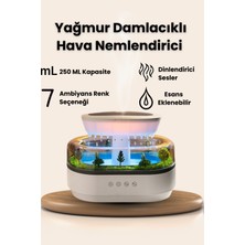 Yussraw Yağmur Damlası Görünümlü Hava Nemlendirici & Aroma Difüzörü - 7 Renk Işıklı Rahatlatıcı Su Sesi (250ML)