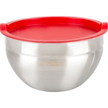 Emsan Damla Paslanmaz Çelik Saklama Kabı Kırmızı 20 cm