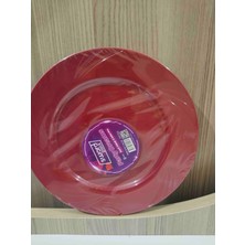 Sword Pack 6 Adet Sert Plastik Mika Tabak 6 Adet Kırmızı Tabak