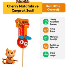 Petzzcats Cherry Matatabi ve Çıngırak Sesli Kedi Oltası Oyuncağı Turuncu 42 cm