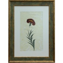 E38 El Işçiliği Kırmızı Karanfil  Ebru Tablo 47*35 CM-6467