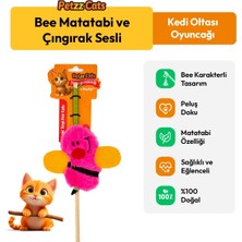 Petzzcats Bee Matatabi ve Çıngırak Sesli Kedi Oltası Oyuncağı Pembe 42 cm