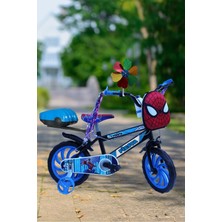 PremiumPort Mavi Erkek Çocuk Bisikleti 15 Jant LED Işıklı Çantalı Püsküllü 2025