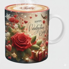 Sevgililer Günü Özel Porselen Kupa | Romantik Sevgiliye Hediye Kupası (Düz)