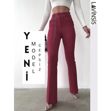 Lavinsis Yüksek Bel Ispanyol Paça Kadın Pantolon