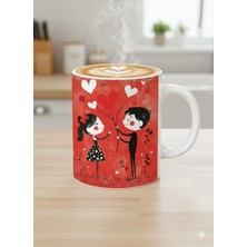 Sevgililer Günü Özel Porselen Kupa | Romantik Sevgiliye Hediye Kupası (Düz)