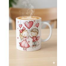 Sevgililer Günü Özel Porselen Kupa | Romantik Sevgiliye Hediye Kupası (Düz)