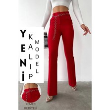 Lavinsis Yüksek Bel Ispanyol Paça Kadın Pantolon