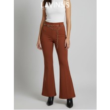 Lavinsis Yüksek Bel Ispanyol Paça Kadın Pantolon