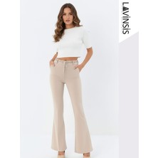 Lavinsis Yüksek Bel Ispanyol Paça Kadın Pantolon