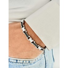 Ferro Gümüş ve Siyah Çelik Erkek Bileklik FRJ10118A-J 2 Yıl Garantili Hediye Paketli