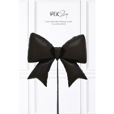 Pekshop Siyah Büyük Fiyonk Folyo Balon Fiyonk Şekilli Balon