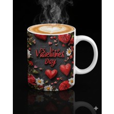 Sevgililer Günü Özel Porselen Kupa | Romantik Sevgiliye Hediye Kupası (Düz)