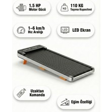 PremiumPort Eğim Ayarlı Koşu ve Yürüyüş Bandı, LCD Ekran, 1.5 Hp, 110 kg Kapasite