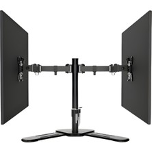 CoverZone 15-33 Inç Çift Kollu Pivot Monitör Kolu,tek Kol 8 Kg, Stant TABAN,360° DÖNER,VESA,M06