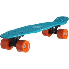 Feyza Design Çocuklar Için Renkli Mavi Gövdeli ve Turuncu Tekerlekli Kaykay