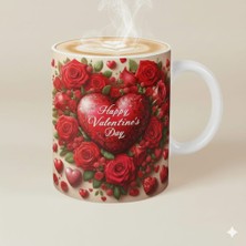 Sevgililer Günü Özel Porselen Kupa | Romantik Sevgiliye Hediye Kupası (Düz)