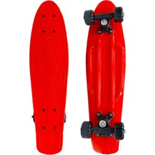 Feyza Design 56CM Silikon Tekerlekli Kaykay, Kırmızı Renkli, Eğlenceli ve Şık Tasarım