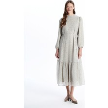 Lc Waikiki Yeni Sezon Fırfırlı Dik Yaka Çiçekli Elbise